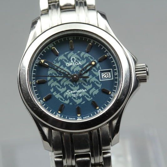 Near MINT OMEGA Seamaster 596.1512 Cal.1424 Blue Quartz 28mm Ladies Watch 1997
