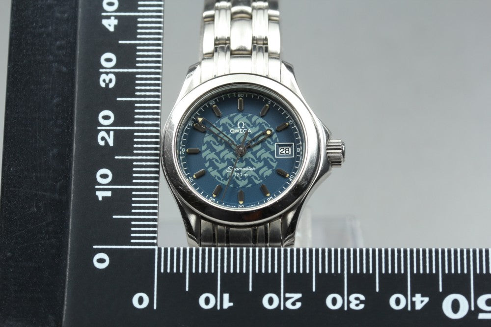 Near MINT OMEGA Seamaster 596.1512 Cal.1424 Blue Quartz 28mm Ladies Watch 1997