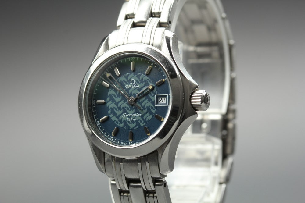 Near MINT OMEGA Seamaster 596.1512 Cal.1424 Blue Quartz 28mm Ladies Watch 1997
