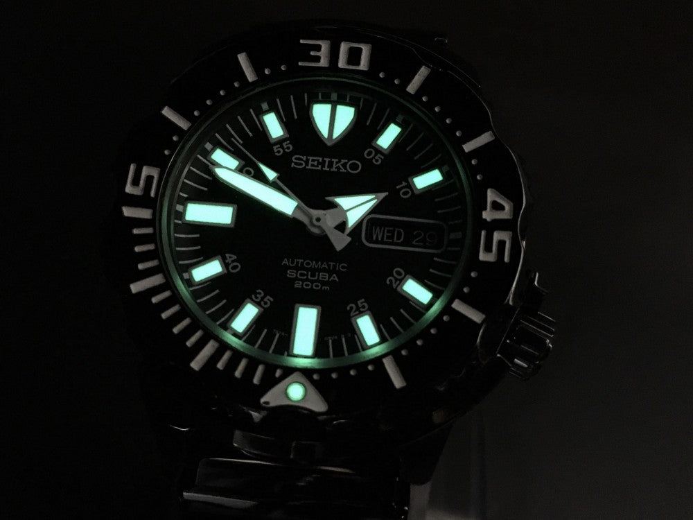 Near MINT SEIKO Night Monster SZEN002/7S26-03G0 Black Auto 41.4mm Men's Watch