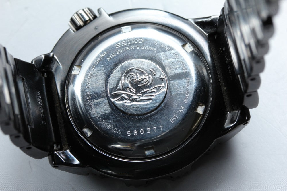 Near MINT SEIKO Night Monster SZEN002/7S26-03G0 Black Auto 41.4mm Men's Watch