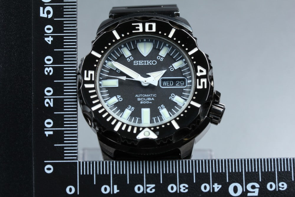 Near MINT SEIKO Night Monster SZEN002/7S26-03G0 Black Auto 41.4mm Men's Watch