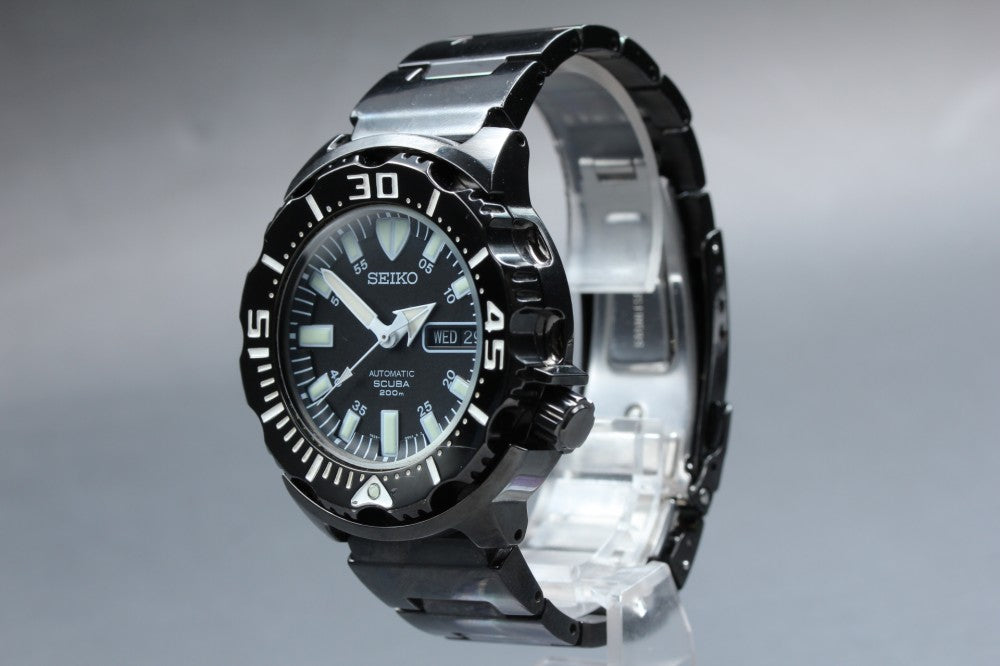 Near MINT SEIKO Night Monster SZEN002/7S26-03G0 Black Auto 41.4mm Men's Watch