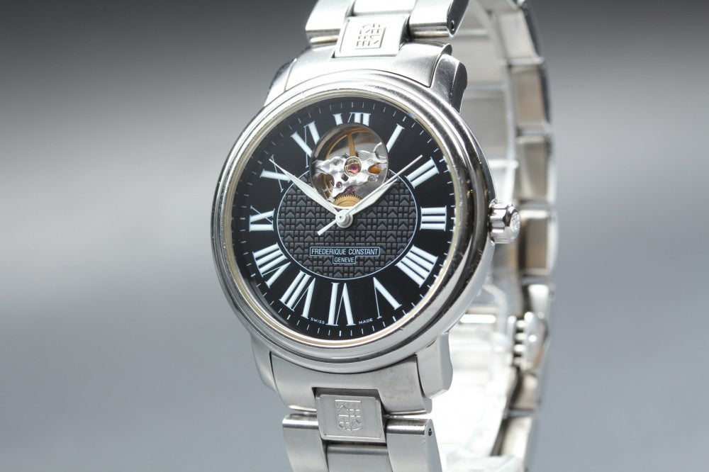 Near MINT FREDERIQUE CONSTANT FC-303/310X3P5/6 Black Auto 38.2mm Men's Watch