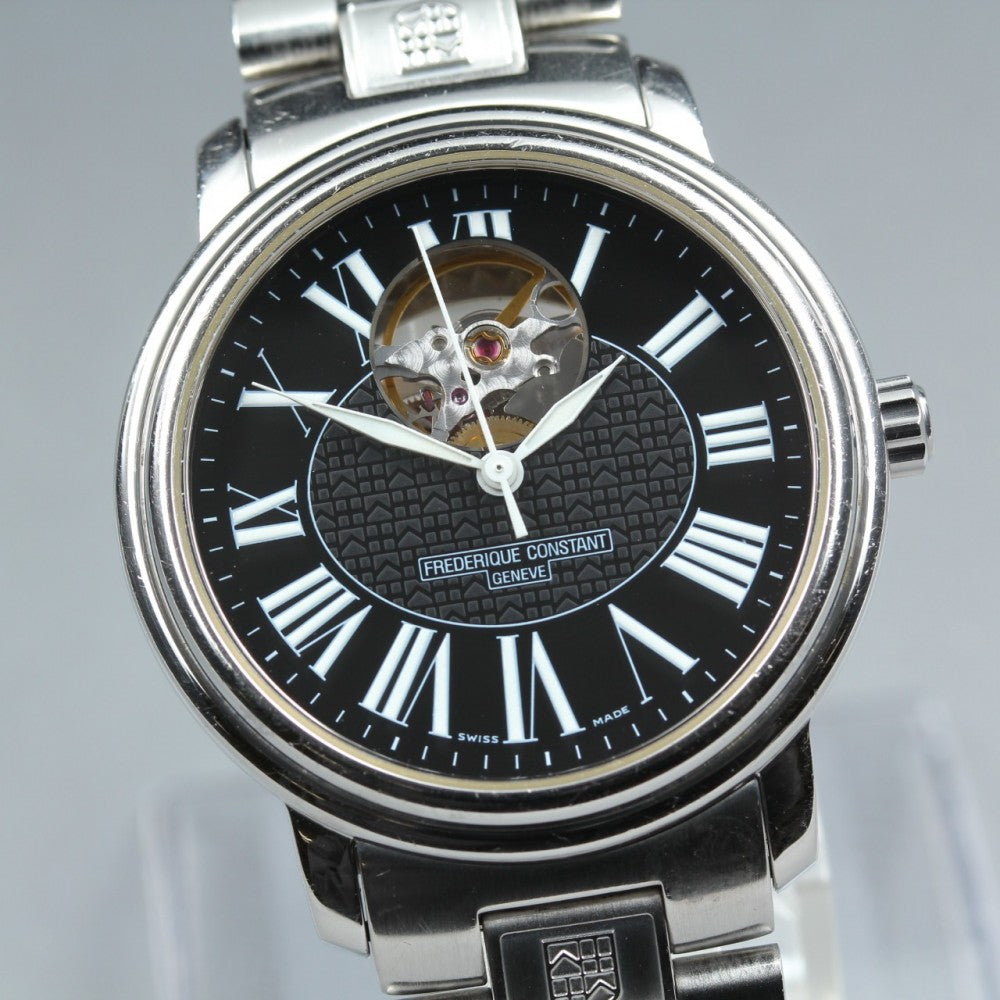 Near MINT FREDERIQUE CONSTANT FC-303/310X3P5/6 Black Auto 38.2mm Men's Watch
