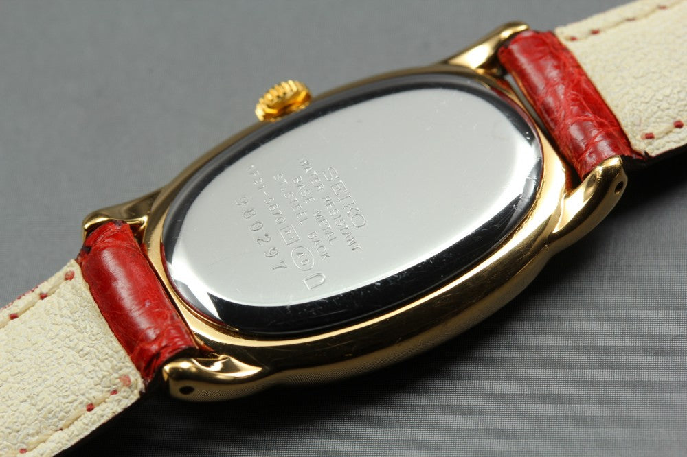 Near MINT SEIKO Noie 1F21-5B70 White Quartz 21mm Ladies Watch 1999