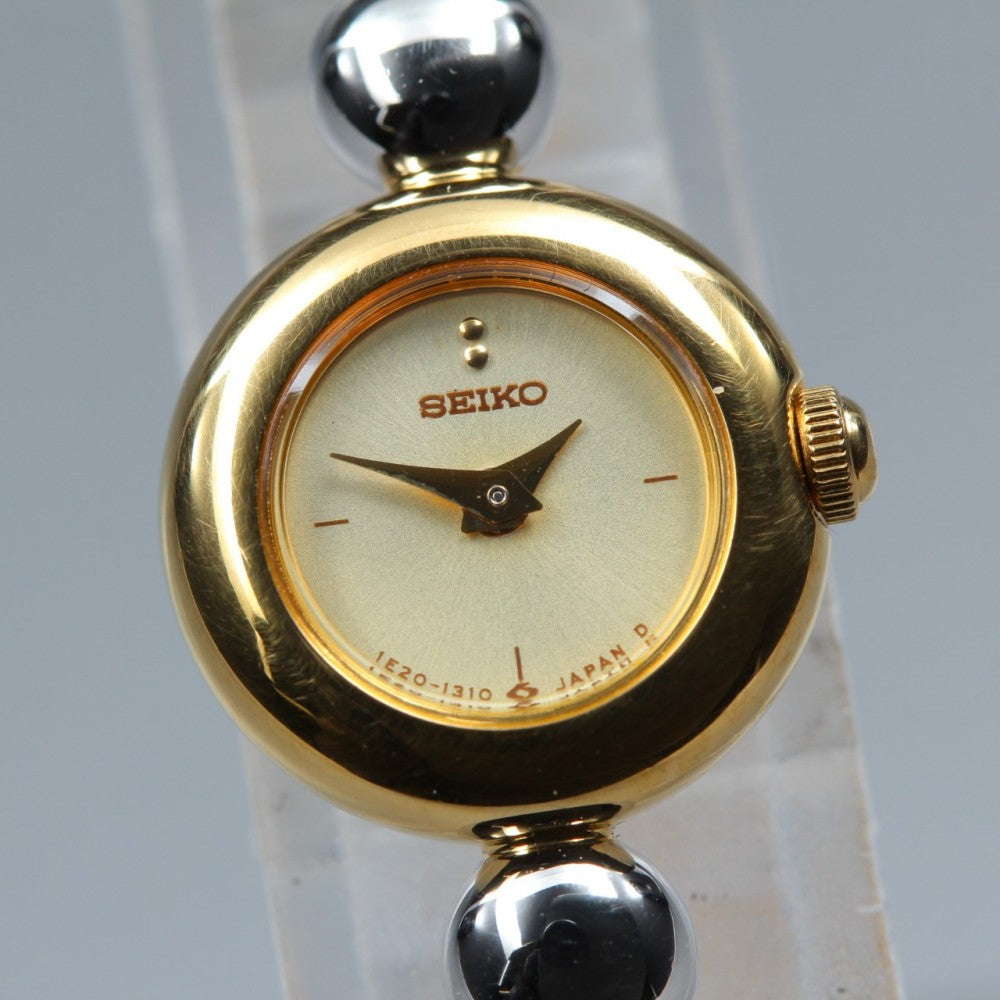 Near MINT SEIKO Tisse 1E20-0070 Gold Quartz 14.5mm Ladies Watch 1996