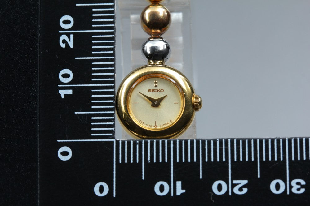 Near MINT SEIKO Tisse 1E20-0070 Gold Quartz 14.5mm Ladies Watch 1996