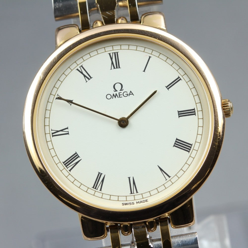 Near MINT OMEGA De Ville 395.0875.2 Cal.1378 White Quartz 32.5mm Men's Watch