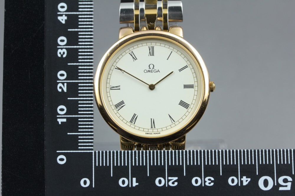 Near MINT OMEGA De Ville 395.0875.2 Cal.1378 White Quartz 32.5mm Men's Watch