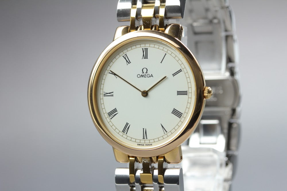 Near MINT OMEGA De Ville 395.0875.2 Cal.1378 White Quartz 32.5mm Men's Watch