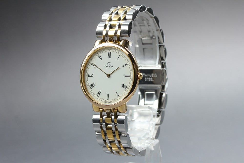 Near MINT OMEGA De Ville 395.0875.2 Cal.1378 White Quartz 32.5mm Men's Watch