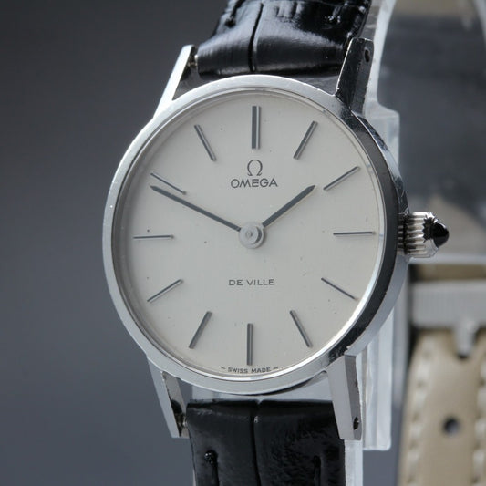 Near MINT OMEGA De Ville 511.0392 Cal.625 Silver Manual 24mm Ladies Watch 1977