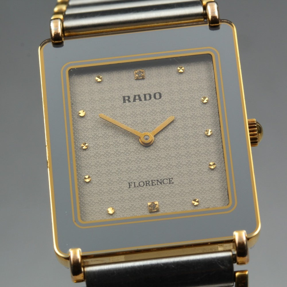 Near MINT RADO Florence 204.3630.2 Silver Quartz 25mm Men's Watch