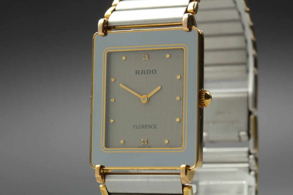 Near MINT RADO Florence 204.3630.2 Silver Quartz 25mm Men's Watch