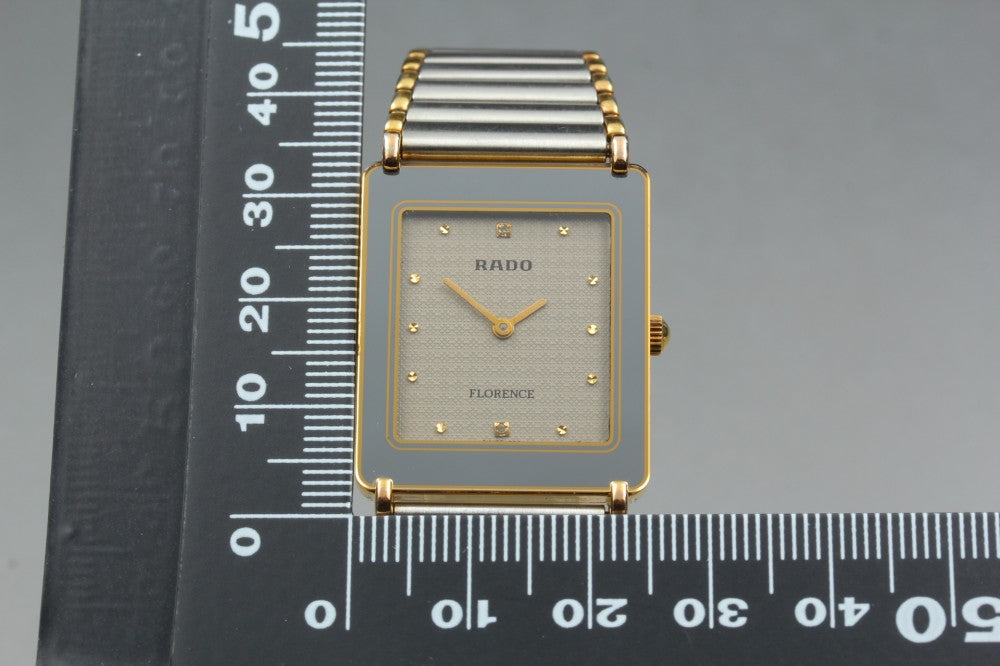 Near MINT RADO Florence 204.3630.2 Silver Quartz 25mm Men's Watch