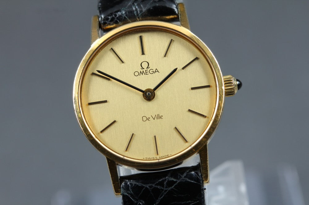 Near MINT OMEGA De Ville 511.0392 Cal.625 Gold Manual 24mm Ladies Watch