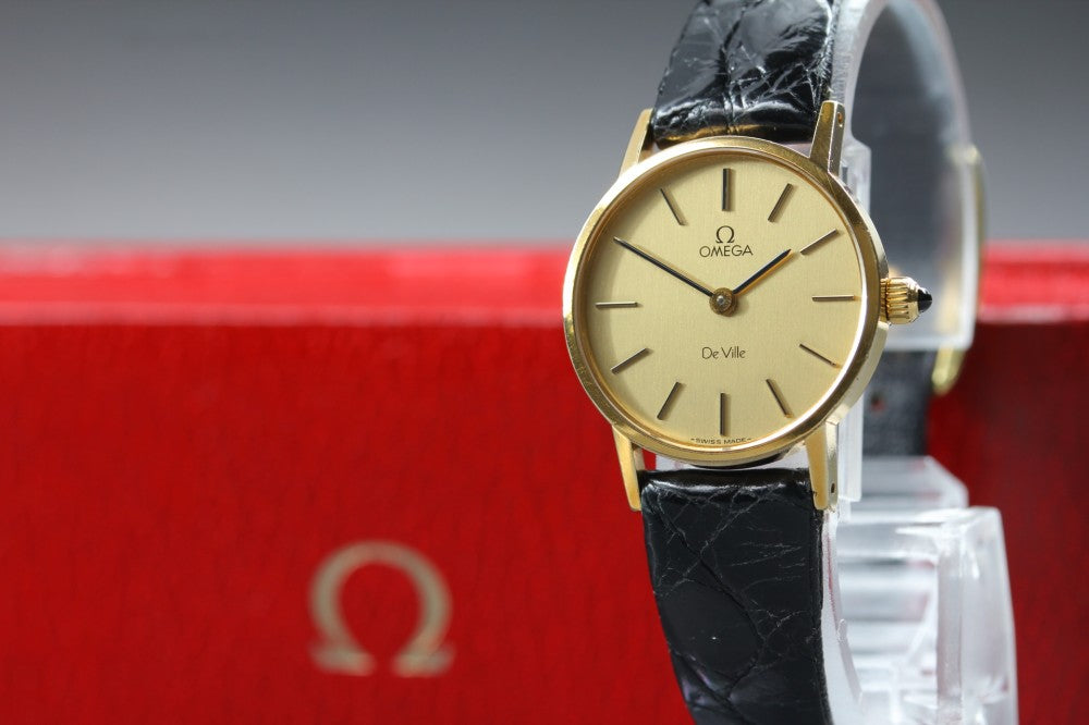 Near MINT OMEGA De Ville 511.0392 Cal.625 Gold Manual 24mm Ladies Watch