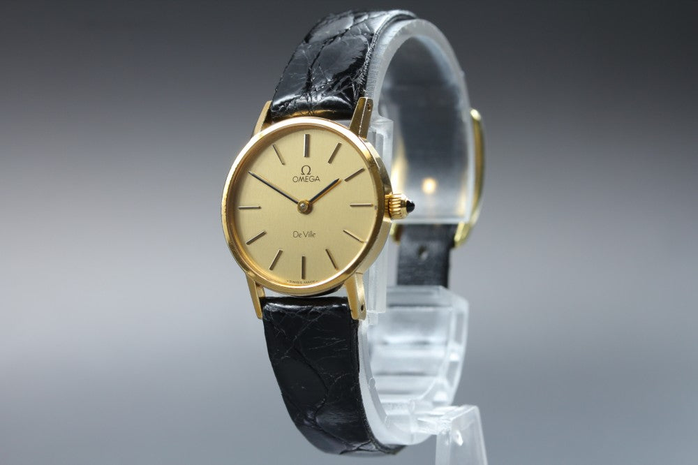 Near MINT OMEGA De Ville 511.0392 Cal.625 Gold Manual 24mm Ladies Watch
