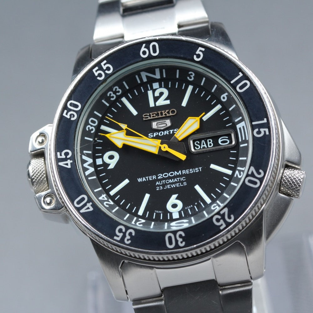 SEIKO 5 Sports 7S36-01E0 Black Auto 40mm Men's Watch