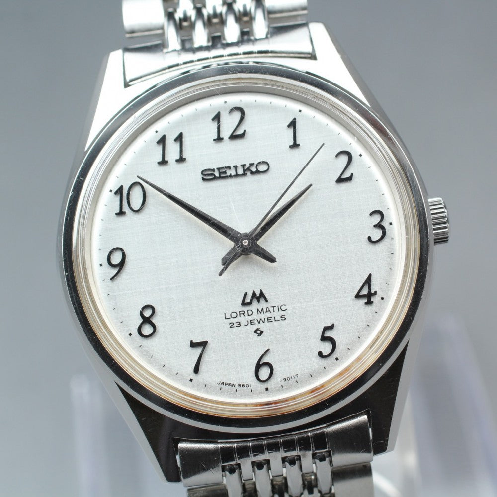 SEIKO Lord Matic 5601-9000 Silver Auto 35.5mm Men's Watch 1973