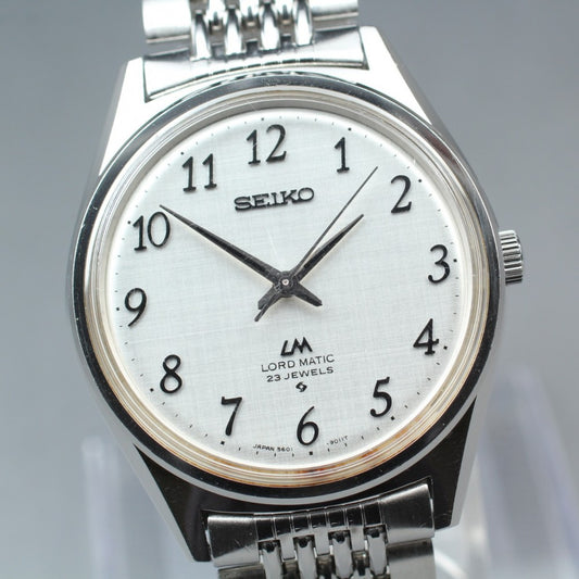 SEIKO Lord Matic 5601-9000 Silver Auto 35.5mm Men's Watch 1973
