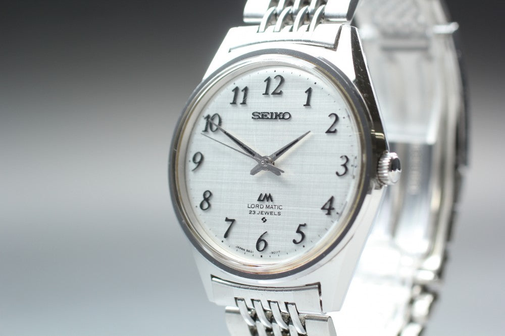 SEIKO Lord Matic 5601-9000 Silver Auto 35.5mm Men's Watch 1973