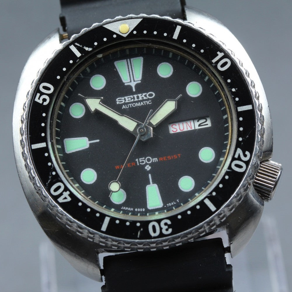 SEIKO Turtle Diver 6309-7040 Black Auto 43.6mm Men's Watch 1975