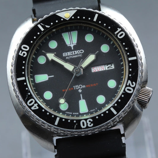 SEIKO Turtle Diver 6309-7040 Black Auto 43.6mm Men's Watch 1975