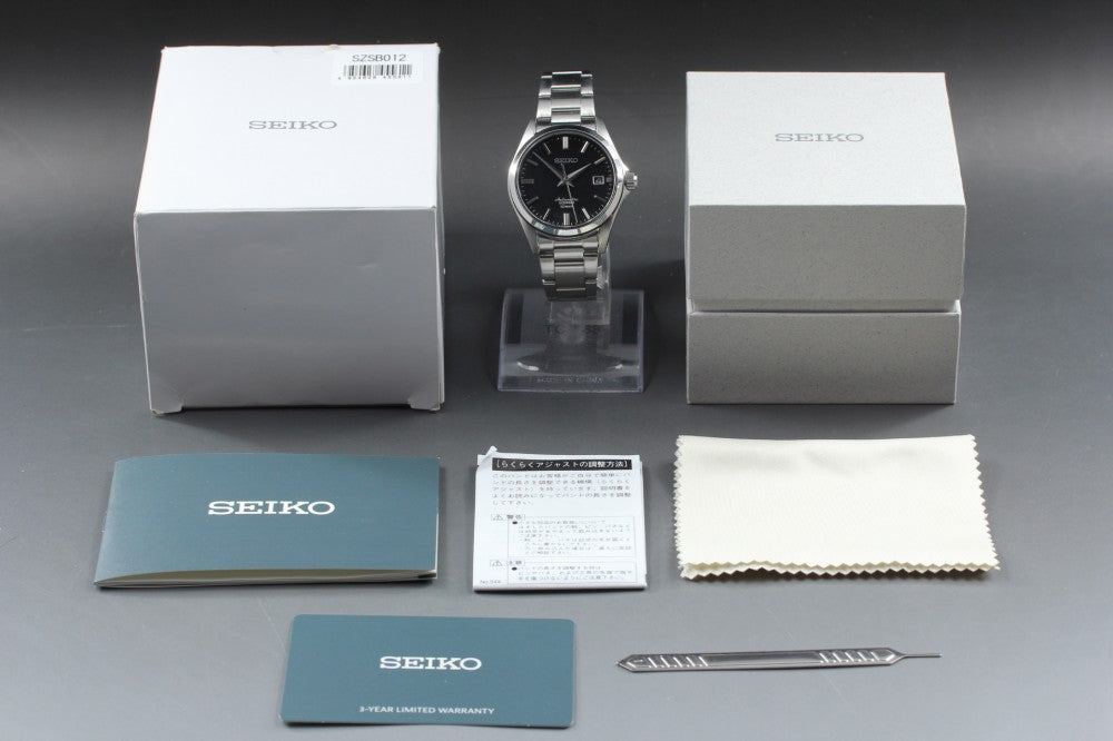 Near MINT SEIKO Mechanical SZSB013/4R35-03X0 Black Auto 37.8mm Men's Watch