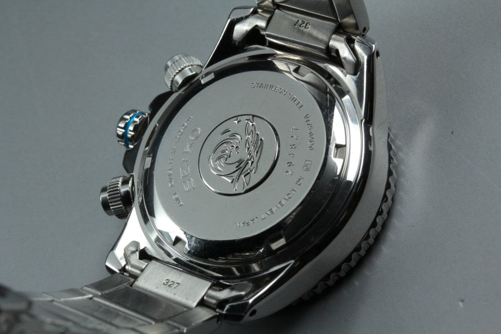 Near MINT SEIKO Prospex V175-0AD0 Black Solar 42.6mm Men's Watch