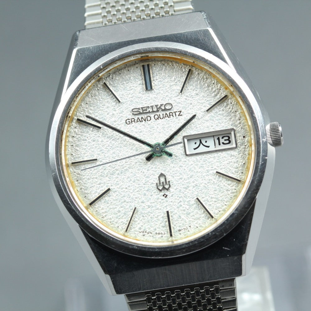 SEIKO Grand Quartz 4843-8050 Silver Quartz 34mm Men's Watch 1976