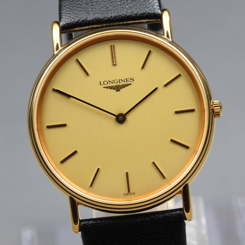 Near MINT LONGINES Grand Classic L4.637.2 Gold Quartz 32.6mm Men's Watch