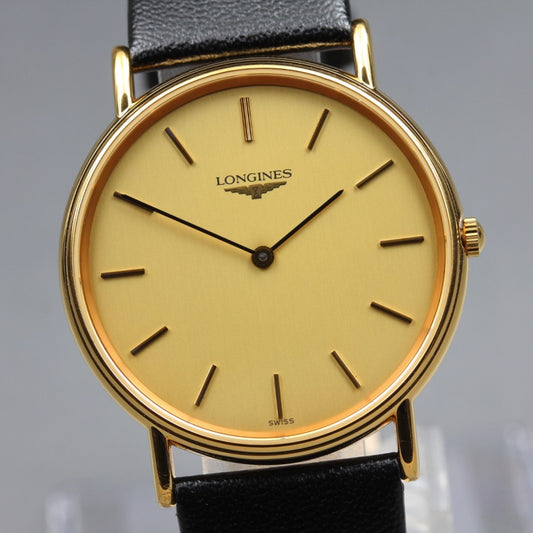 Near MINT LONGINES Grand Classic L4.637.2 Gold Quartz 32.6mm Men's Watch
