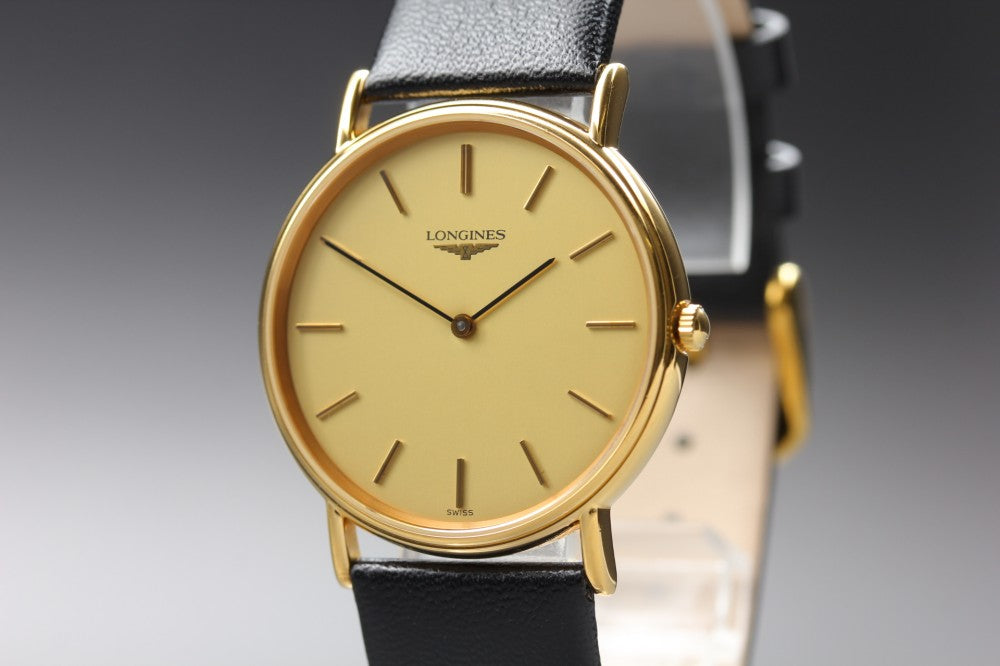 Near MINT LONGINES Grand Classic L4.637.2 Gold Quartz 32.6mm Men's Watch