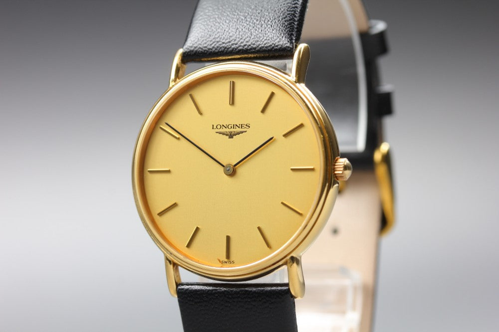 Near MINT LONGINES Grand Classic L4.637.2 Gold Quartz 32.7mm Men's Watch