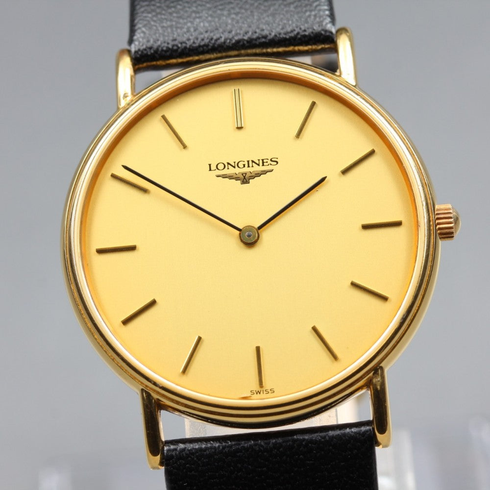 Near MINT LONGINES Grand Classic L4.637.2 Gold Quartz 32.7mm Men's Watch