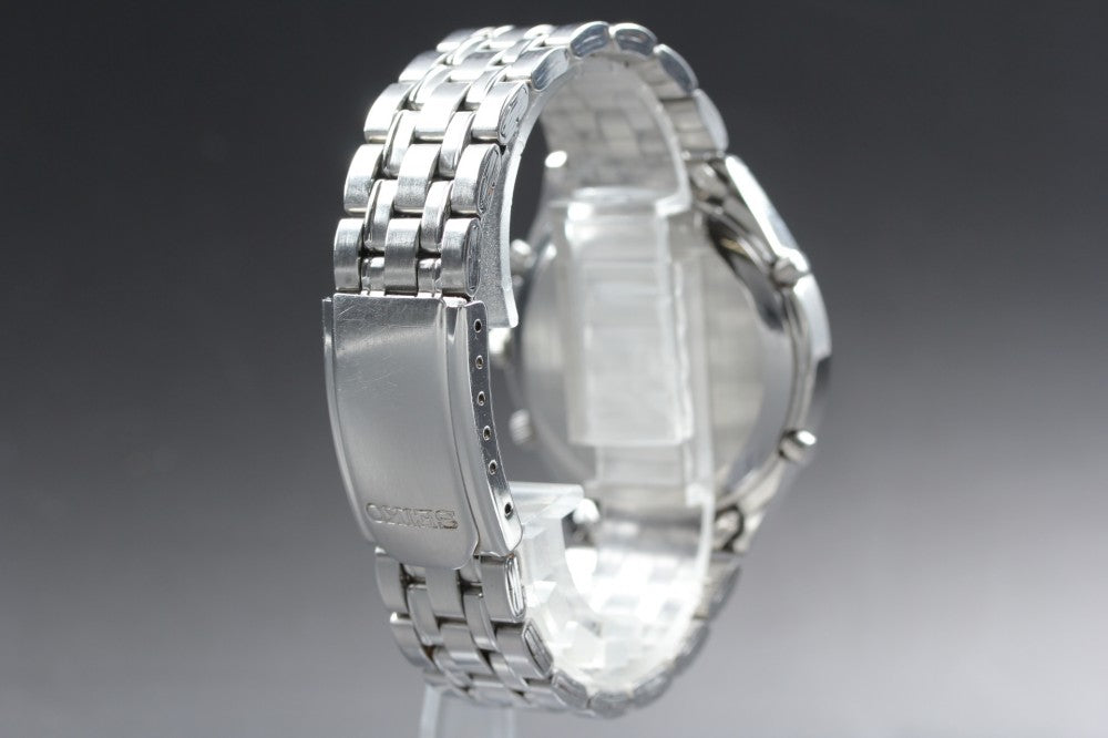Near MINT SEIKO Chronograph 7T32-7C60 White Quartz 38.9mm Men's Watch 1996