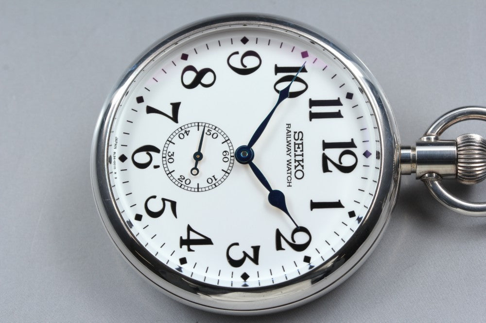 Near MINT SEIKO Historical Collection 8L34-0010 White Manual 50mm Men's Pocket Watch 2000