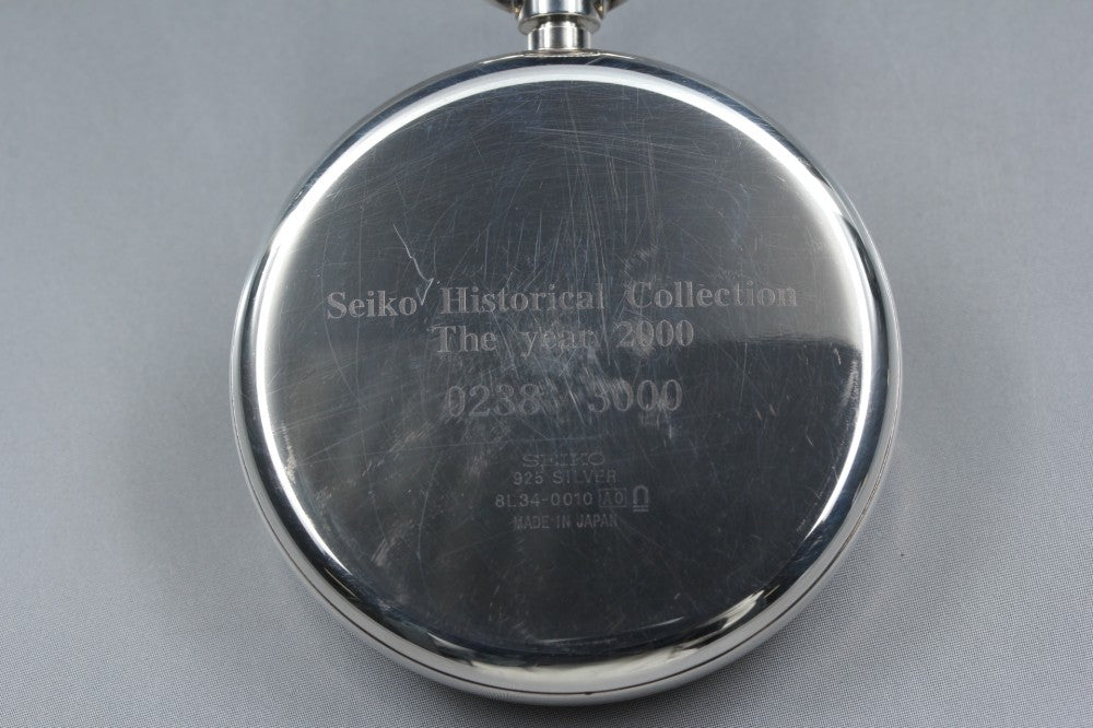Near MINT SEIKO Historical Collection 8L34-0010 White Manual 50mm Men's Pocket Watch 2000