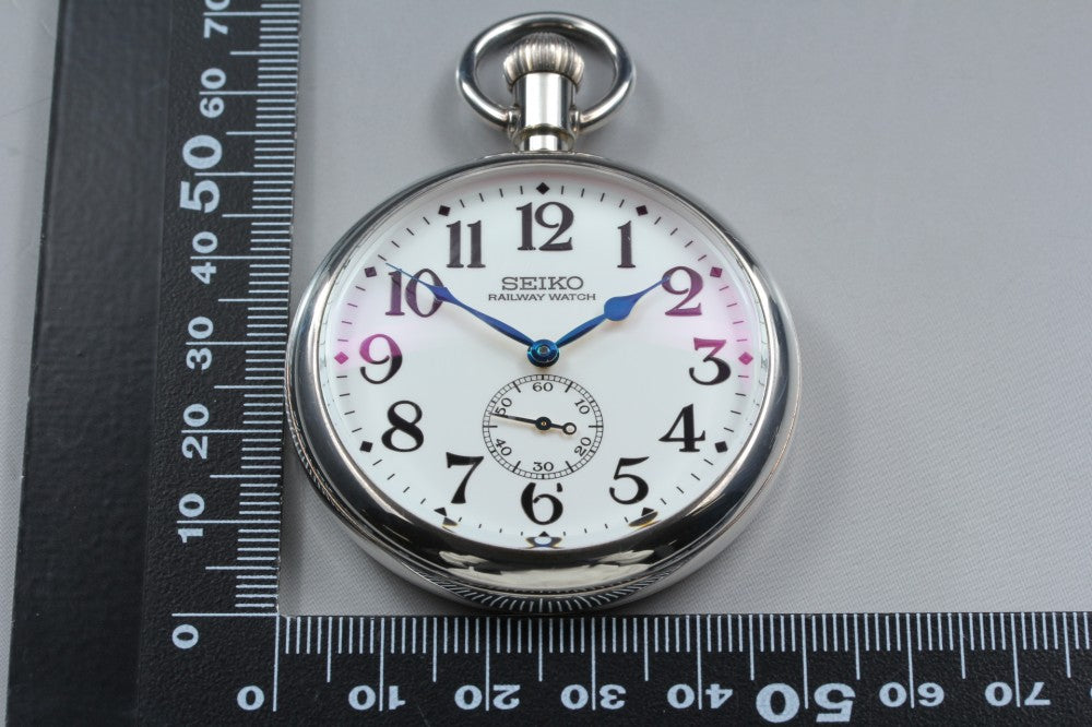 Near MINT SEIKO Historical Collection 8L34-0010 White Manual 50mm Men's Pocket Watch 2000