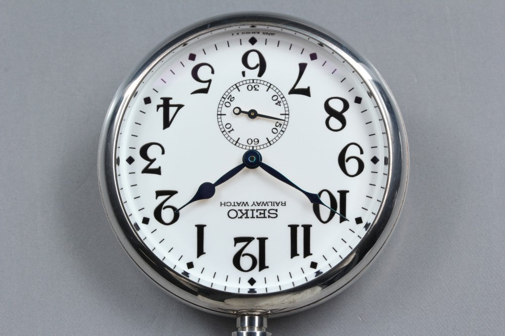 Near MINT SEIKO Historical Collection 8L34-0010 White Manual 50mm Men's Pocket Watch 2000