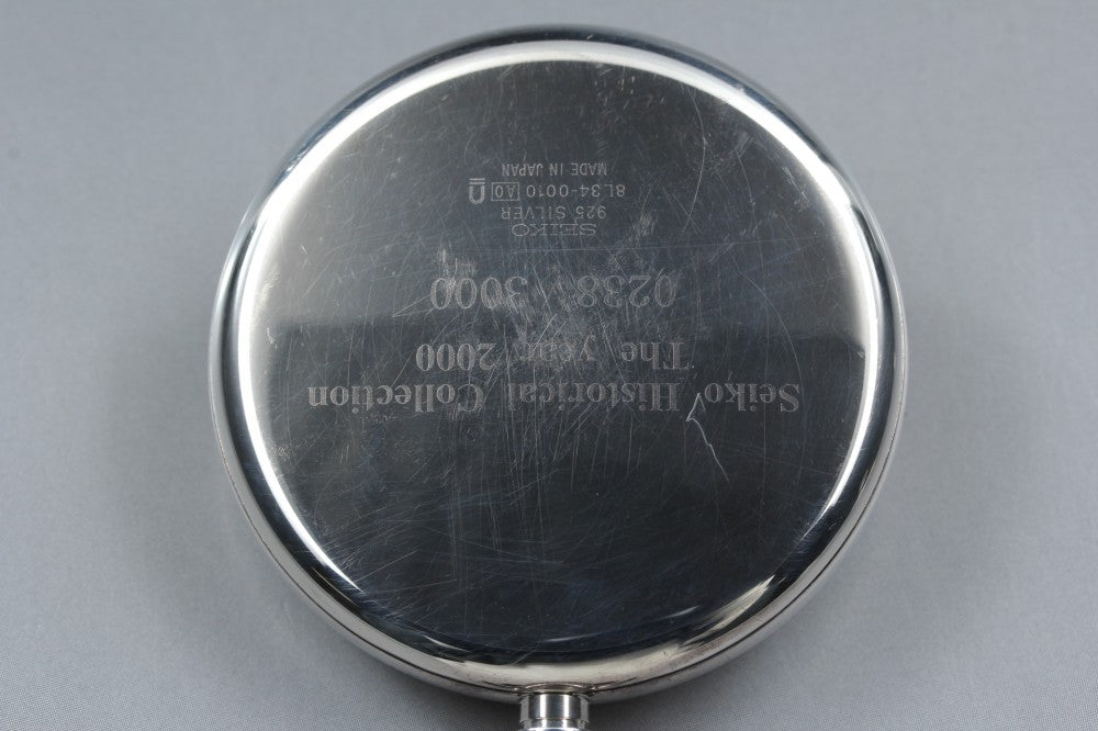 Near MINT SEIKO Historical Collection 8L34-0010 White Manual 50mm Men's Pocket Watch 2000