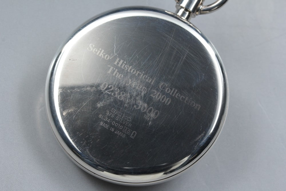 Near MINT SEIKO Historical Collection 8L34-0010 White Manual 50mm Men's Pocket Watch 2000