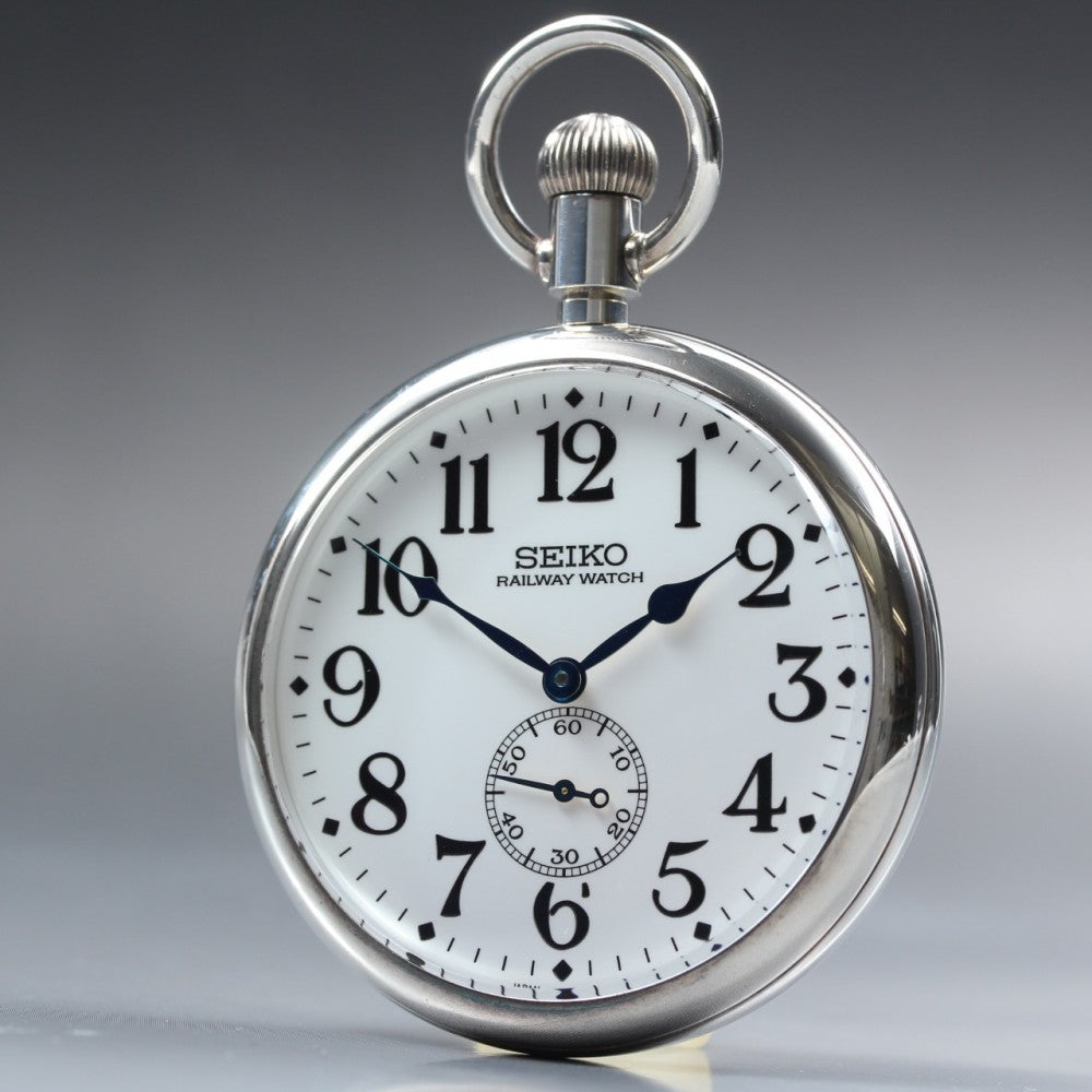 Near MINT SEIKO Historical Collection 8L34-0010 White Manual 50mm Men's Pocket Watch 2000