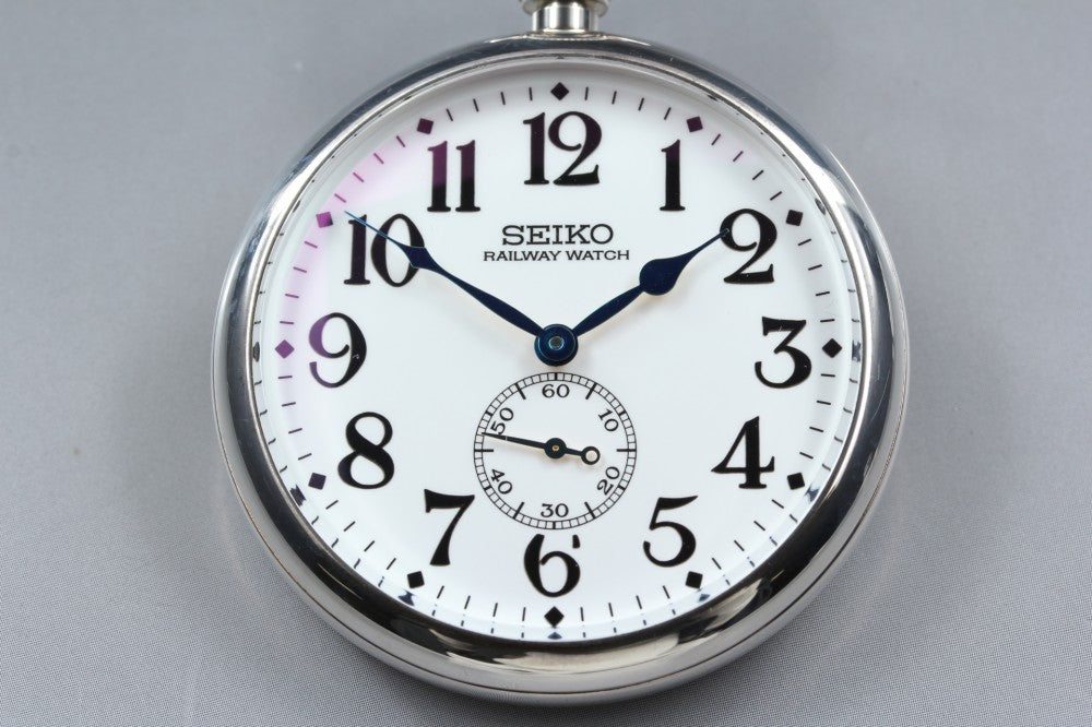 Near MINT SEIKO Historical Collection 8L34-0010 White Manual 50mm Men's Pocket Watch 2000