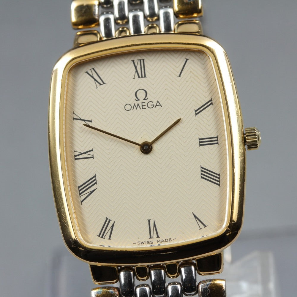 Near MINT OMEGA De Ville 395.0876 Cal.1378 Beige Quartz 26.2mm Men's Watch