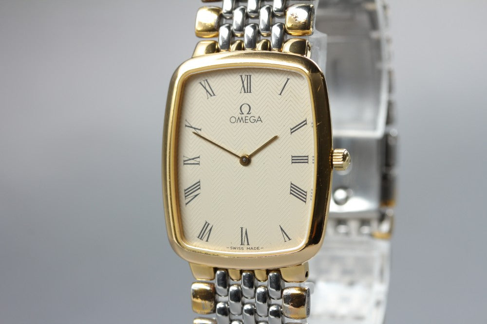 Near MINT OMEGA De Ville 395.0876 Cal.1378 Beige Quartz 26.2mm Men's Watch