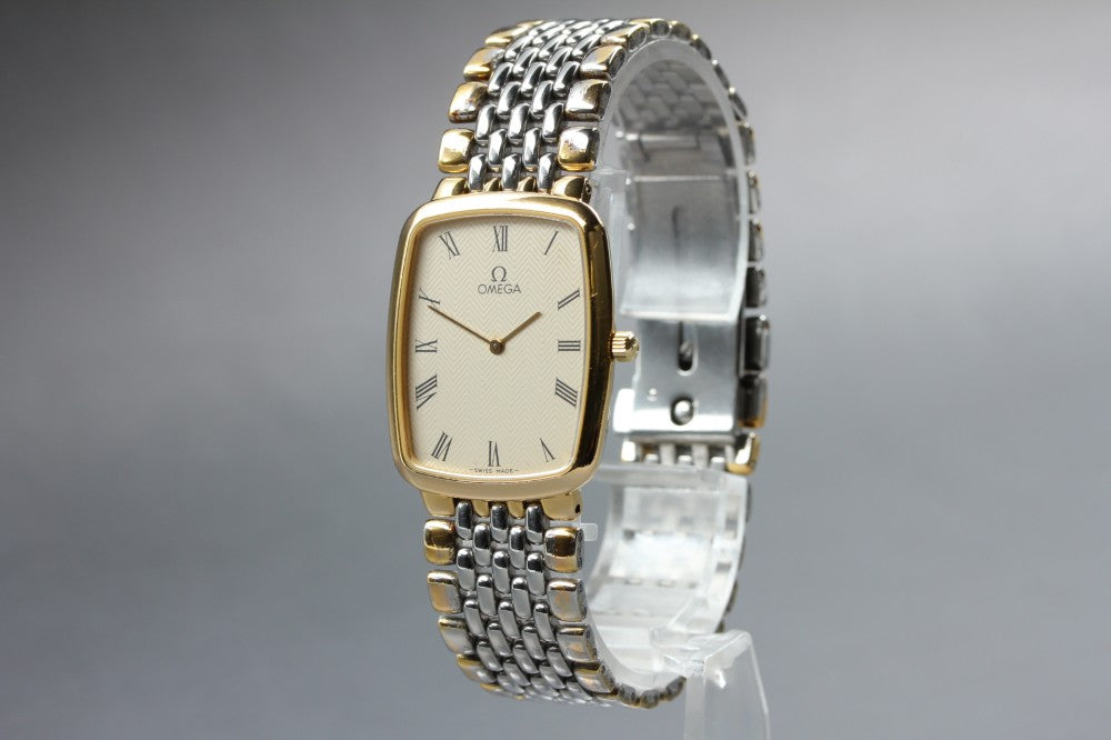 Near MINT OMEGA De Ville 395.0876 Cal.1378 Beige Quartz 26.2mm Men's Watch