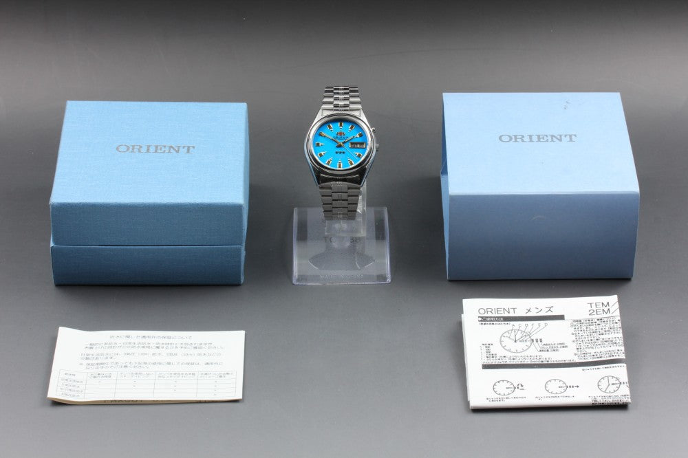 Near MINT ORIENT 3 Star EM69-C0 Blue Auto 36mm Men's Watch